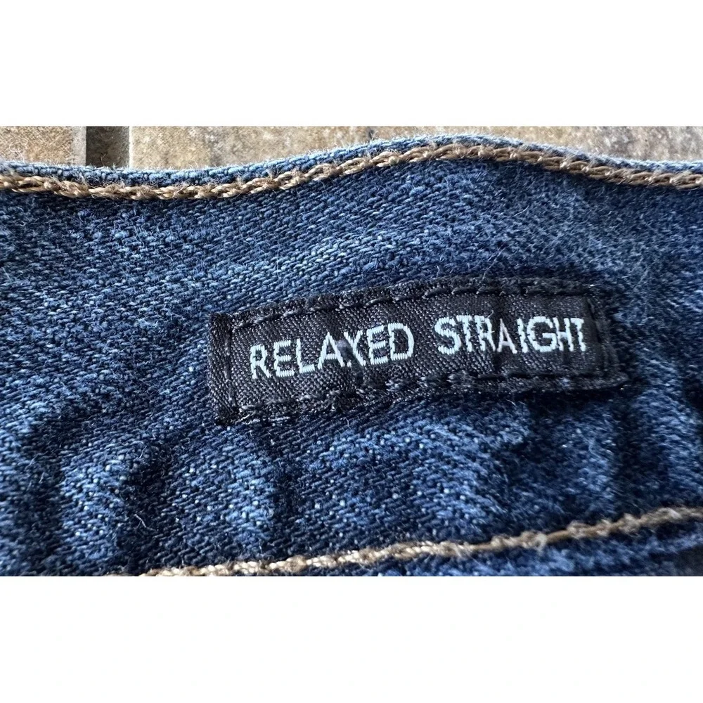 Calvin Klein Mens Jeans Relaxed Straight Dark Wash Size 38X31